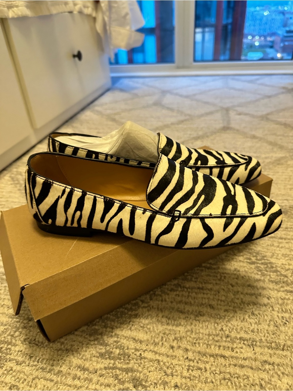 Steve Madden Zebra-Print Slip-On Loafers - Black & White - Picture 3 of 4